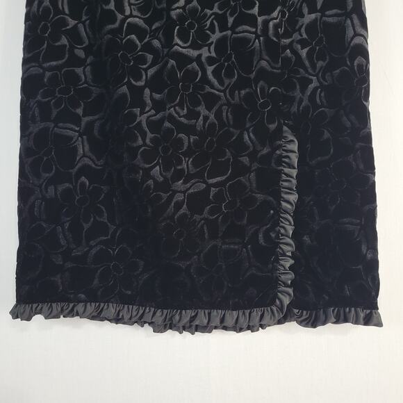 Noviello-Bloom floral velvet ruffle trim skirt set size 6 whimsigoth career USA - Picture 13 of 16